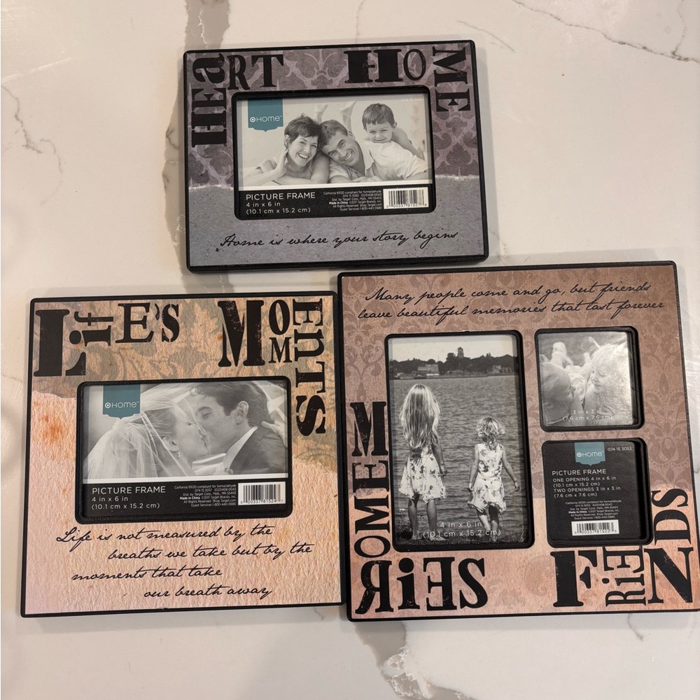 Target Heartfelt Picture Frame Set - Black, Gray, Brown